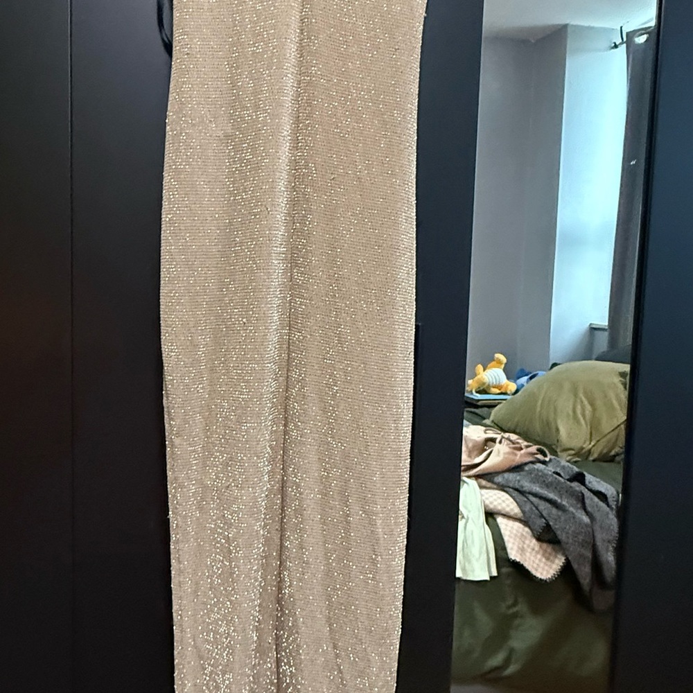 JLUXLABEL Tan Ribbed Sheath Maxi Dress - Picture 2 of 3